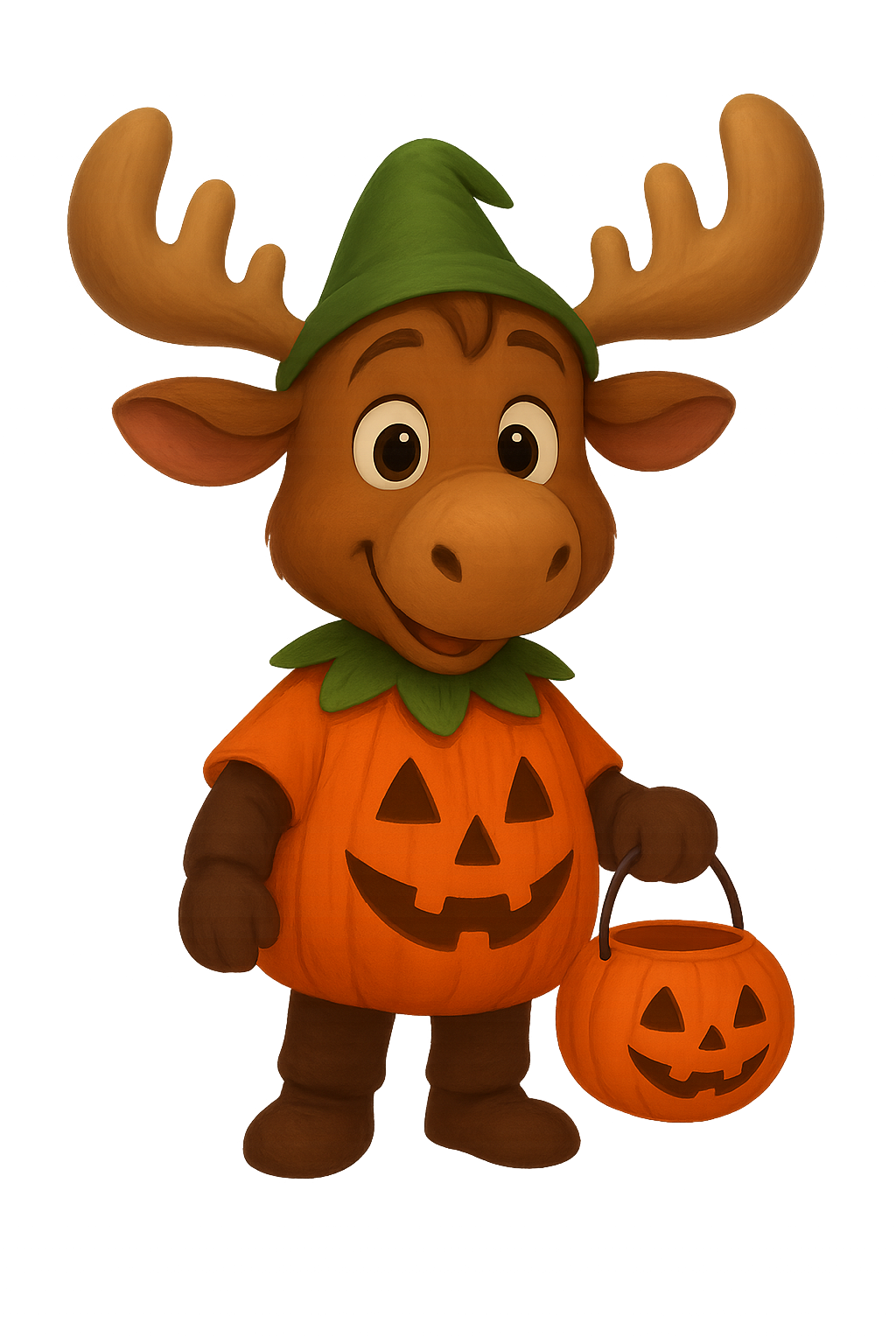Moose in Halloween Pumpkin Costume