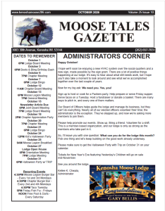 Moose Tales Gazette, October 2026 Moose Tales Gazette, October 2026