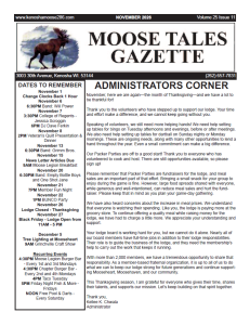 Moose Tales Gazette, November 2026 Moose Tales Gazette, November 2026
